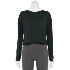 Women's Tek Gear® Lettuce-Edge Cross-Back Top -Adidas shop 5653063 Black