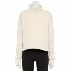 Women's Tek Gear® Run Mockneck Long Sleeve Top -Adidas shop 5653465 Natural Scallop