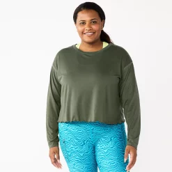 Plus Size Tek Gear® Lettuce-Edge Cross-Back Top 14 Plus Size Tek Gear® Lettuce-Edge Cross-Back Top -Adidas shop 5655893 Esta Olive