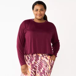 Plus Size Tek Gear® Lettuce-Edge Cross-Back Top 10 Plus Size Tek Gear® Lettuce-Edge Cross-Back Top -Adidas shop 5655893 Night Sangria