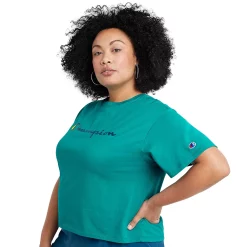 Plus Size Champion® Cropped Graphic Tee -Adidas shop 5656130 ALT2