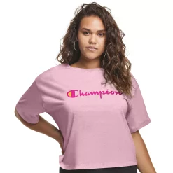 Plus Size Champion® Cropped Graphic Tee -Adidas shop 5656130 Beloved Orchid