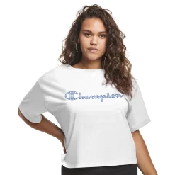 Plus Size Champion® Cropped Graphic Tee -Adidas shop 5656130 White Batik