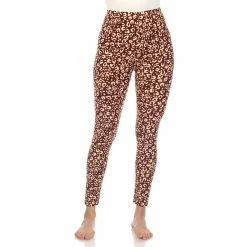 Women's White Mark Leopard Print Leggings -Adidas shop 5656820 Brown Leopard