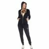 Women's White Mark Rhinestone 2-Piece Velour Tracksuit Set 1 Women's White Mark Rhinestone 2-Piece Velour Tracksuit Set -Adidas shop 5656824 Black
