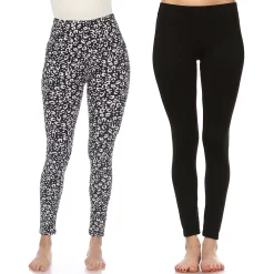 Women's White Mark 2-Pack Leopard & Solid Leggings Set -Adidas shop 5656826 Black Leopard