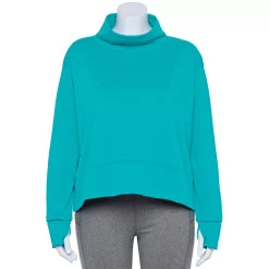 Plus Size Tek Gear® Run Mockneck Long Sleeve Top -Adidas shop 5656848 Tremendous Teal