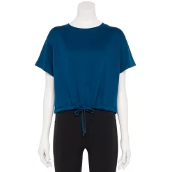 Women's Tek Gear® Stretch Fleece Cinched-Waist Top -Adidas shop 5661373 Blue Crayon