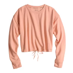 Women's Tek Gear® Stretch Fleece Cinched-Waist Top -Adidas shop 5661474 ALT2