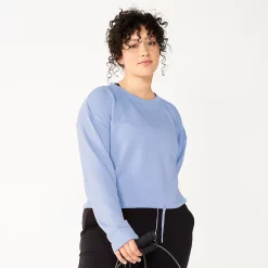 Women's Tek Gear® Stretch Fleece Cinched-Waist Top -Adidas shop 5661474 Ava Lavender