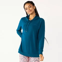 Women's Tek Gear® French Terry Hooded Tunic -Adidas shop 5662058 Blue Crayon