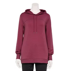 Women's Tek Gear® French Terry Hooded Tunic -Adidas shop 5662058 Night Sangria