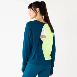 Women's Tek Gear® Keyhole Back Long-Sleeve Tee -Adidas shop 5662107 ALT