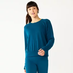 Women's Tek Gear® Keyhole Back Long-Sleeve Tee -Adidas shop 5662107 Blue Crayon
