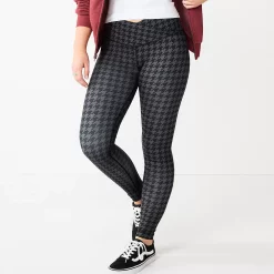 Juniors' SO® High-Rise Crossover Sporty Leggings 9 Juniors' SO® High-Rise Crossover Sporty Leggings -Adidas shop 5662893 Black Houndstooth