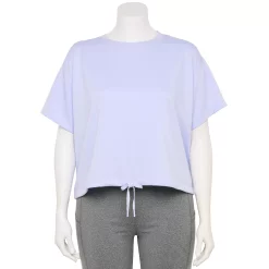 Plus Size Tek Gear® Stretch Fleece Cinched-Waist Top -Adidas shop 5663601 Ava Lavender