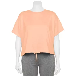 Plus Size Tek Gear® Stretch Fleece Cinched-Waist Top -Adidas shop 5663601 Strawberry Cake