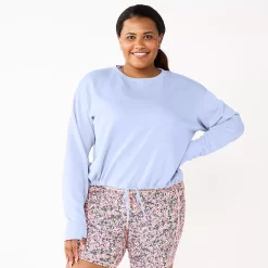 Plus Size Tek Gear® Stretch Fleece Cinched-Waist Top -Adidas shop 5663621 Ava Lavender