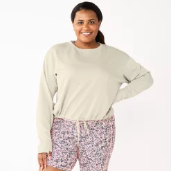 Plus Size Tek Gear® Stretch Fleece Cinched-Waist Top -Adidas shop 5663621 Hammock