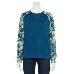 Women's Sonoma Goods For Life® Everyday Crewneck Sweatshirt -Adidas shop 5664640 Blue Patchwork