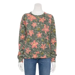 Women's Sonoma Goods For Life® Everyday Crewneck Sweatshirt -Adidas shop 5664640 Gray Pink Floral