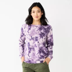Women's Sonoma Goods For Life® Everyday Crewneck Sweatshirt -Adidas shop 5664640 Purple Tie Dye
