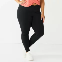 Juniors' Plus Size SO® Crossover High-Rise Sporty Leggings 8 Juniors' Plus Size SO® Crossover High-Rise Sporty Leggings -Adidas shop 5664663 Black Luxe