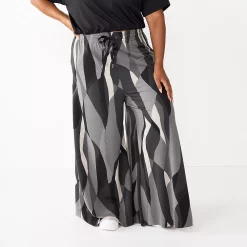 Plus Size Tek Gear® Palazzo Pants -Adidas shop 5664810 Black Abstract