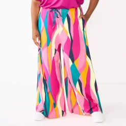 Plus Size Tek Gear® Palazzo Pants -Adidas shop 5664810 Pink Abstract