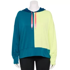 Plus Size Tek Gear® French-Terry Cropped Hoodie -Adidas shop 5664824 Night Life Teal