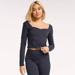 Women's FLX Affirmation Sweetheart Neckline Crop Top -Adidas shop 5665623 Plum Sherry