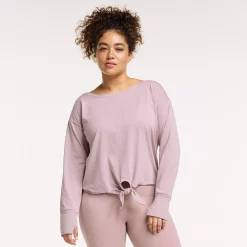 Women's FLX Knot-Front Top -Adidas shop 5665733 Grazing Lavendar