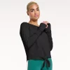 Women's FLX Knot-Front Top -Adidas shop 5665733 Mineral Black