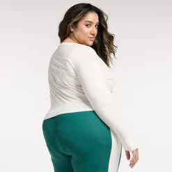 Plus Size FLX Knot-Front Top 9 Plus Size FLX Knot-Front Top -Adidas shop 5667042 ALT