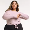 Plus Size FLX Knot-Front Top -Adidas shop 5667042 Grazing Lavendar