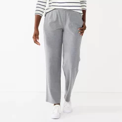 Women's Croft & Barrow® Knit Straight-Leg Pants 7 Women's Croft & Barrow® Knit Straight-Leg Pants -Adidas shop 5667592 Gray