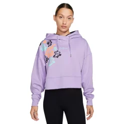 Women's Nike Therma-FIT Crop Printed Hoodie -Adidas shop 5667887 Lilac