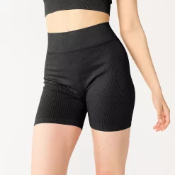 Juniors' SO® Seamless Ribbed Bike Shorts -Adidas shop 5673338 Black Luxe