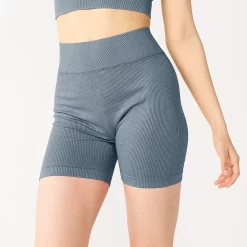 Juniors' SO® Seamless Ribbed Bike Shorts -Adidas shop 5673338 Cyclone Blue