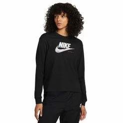 Women's Nike Sportswear Long-Sleeve Tee -Adidas shop 5675970 Black
