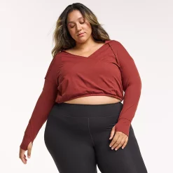 Plus Size FLX Surplice Lightweight Hoodie 9 Plus Size FLX Surplice Lightweight Hoodie -Adidas shop 5679630 Chic Burgundy