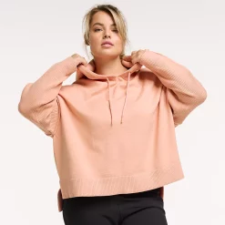 Plus Size FLX Hooded High-Low Sweater 11 Plus Size FLX Hooded High-Low Sweater -Adidas shop 5679632 Blushed Out