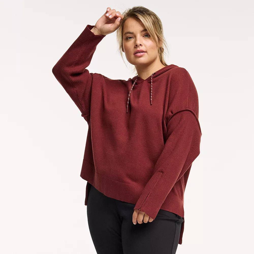 Plus Size FLX Hooded High-Low Sweater 4 Plus Size FLX Hooded High-Low Sweater - Image 2