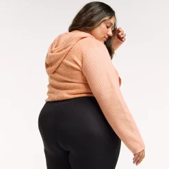 Plus Size FLX Hooded Half-Zip Mixed-Media Pullover -Adidas shop 5679633 ALT