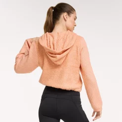 Women's FLX Hooded Half-Zip Mixed-Media Pullover -Adidas shop 5687132 ALT