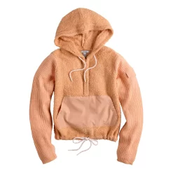 Women's FLX Hooded Half-Zip Mixed-Media Pullover -Adidas shop 5687132 ALT2