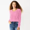 Juniors' SO® V-Neck Chenille Pullover Sweater -Adidas shop 5696161 Strawberry Cake