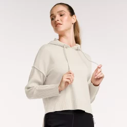 Women's FLX Hooded High-Low Sweater -Adidas shop 5698011 Sand Trap