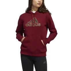 Women's adidas Leopard Metallic Badge Of Sport Fleece Graphic Hoodie -Adidas shop 5709286 ALT4