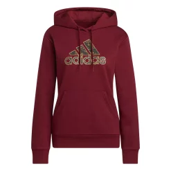 Women's adidas Leopard Metallic Badge Of Sport Fleece Graphic Hoodie -Adidas shop 5709286 ALT5